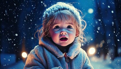 portrait of a person in winter. Kids, baby, children