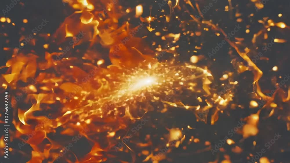 Poster fire particle animation generative ai