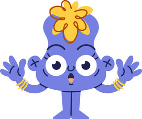 Amazed surprised weirdoes character illustration