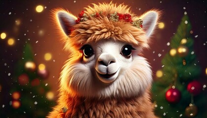 Świąteczna lama. Christmas time 