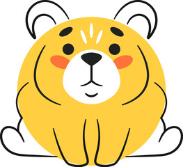 Bear animal circle geometric shape