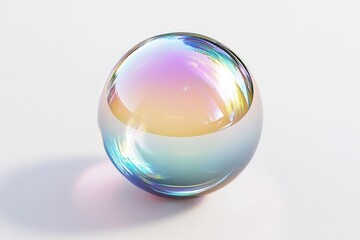 high-resolution soap bubble with realistic reflections and rainbow