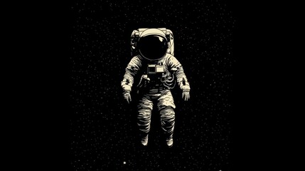Fototapeta premium An astronaut floats in the vastness of space, surrounded by a sea of stars.