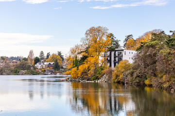 Scenic Autumn View of Residential Area in Victoria, Canada