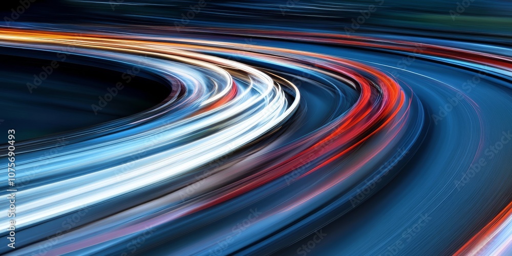 Poster this piece is an abstract representation of speed and motion, showcasing fluid, dynamic curved lines