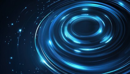 Abstract Blue Glowing Circles