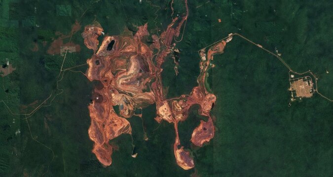 Aerial View of Caraj&aacute;s Iron Mine, Par&aacute;, Brazil