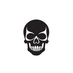 Skull In cartoon, hand-drawn flat style. image for social media, websites and UI. Isolated 2D vector design in logo, icon, sketch style, simple line vector, single color. AI Generative Art.