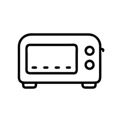 Obraz premium Toaster oven icon outline with control knobs