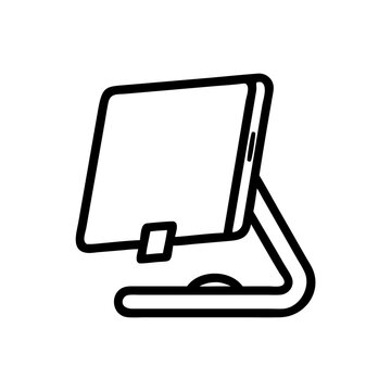 recommend clip art: POS terminal icon outline on a stand