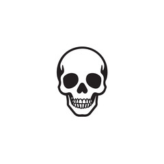 Fototapeta premium Skull In cartoon, hand-drawn flat style. image for social media, websites and UI. Isolated 2D vector design in logo, icon, sketch style, simple line vector, single color. AI Generative Art.