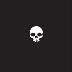 Skull In cartoon, hand-drawn flat style. image for social media, websites and UI. Isolated 2D vector design in logo, icon, sketch style, simple line vector, single color. AI Generative Art.
