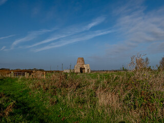 Abbey ruins and remains in the countryside