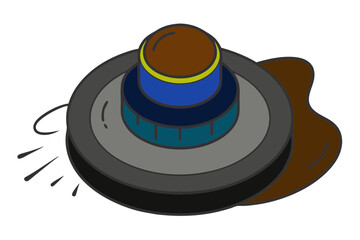 Minimalist Line Drawing of Knob Icon on White Background – Simple and Clean Design