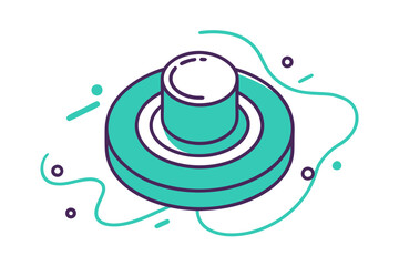 Minimalist Line Drawing of Knob Icon on White Background – Simple and Clean Design