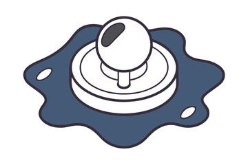 Minimalist Line Drawing of Knob Icon on White Background – Simple and Clean Design