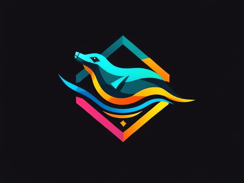 Abstract Seal in Water Logo Design