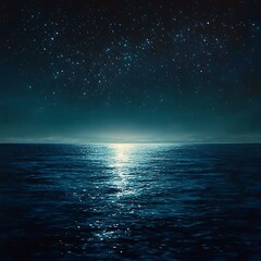 A peaceful night where the ocean meets the stars