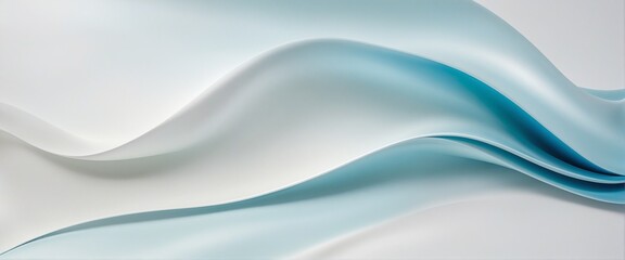 Fototapeta premium Elegant Blue Silk Waves on a Light Background - Abstract Design for Banners and Posters