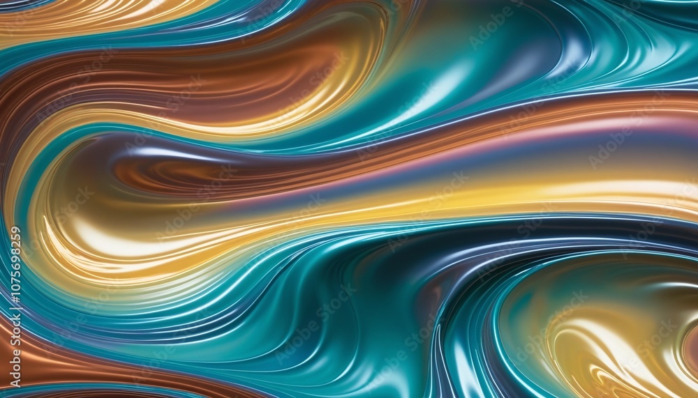 Aufkleber mesmerizing iridescent waves: a dynamic and vibrant abstract experience