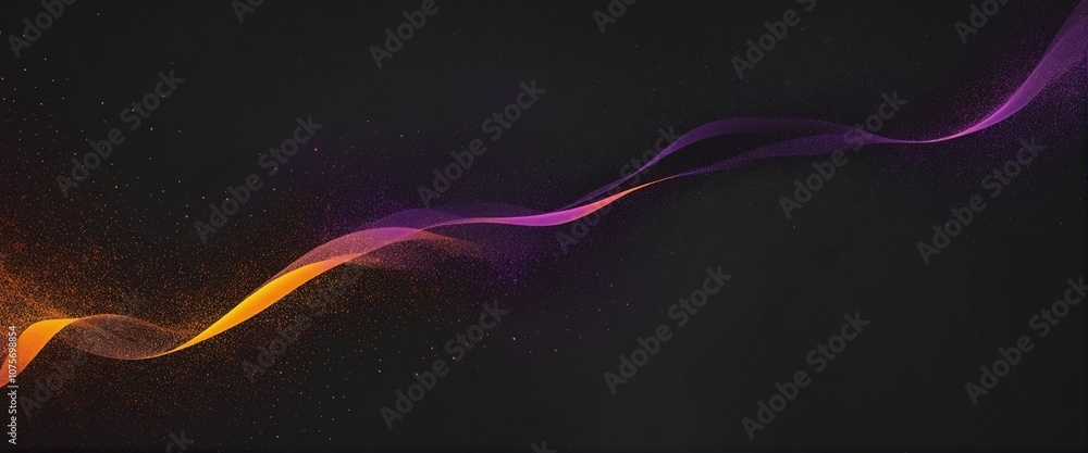 Poster vibrant abstract gradient background with glowing shapes in purple, orange, and black - dynamic text