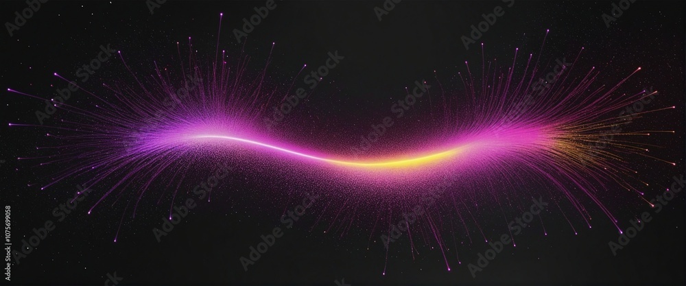 Poster dynamic purple and yellow gradient glowing background with grainy texture for eye-catching web banne