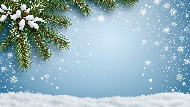 christmas tree on snow