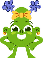 Cute brave girlish weirdoes character