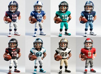 Southern American Football Teams with Ball, Ai generated Images