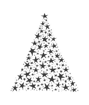 Abstract Christmas tree stars star hand-made vector art Modern Minimal Vector Holiday Greetings