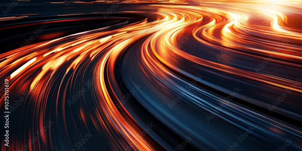 Poster a thoughtfully crafted design with flowing light trails conveys speed and elegance, embodying motion