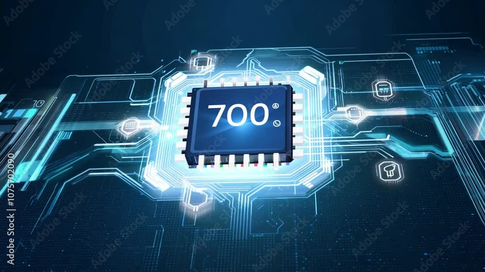 Poster dynamic chip technology showcasing information transfer processes generative ai
