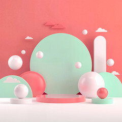 Obraz premium 3D podium in pastel colors for product images