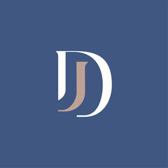 Initial DJ alphabet simple logo vector. Letter JD monogram alphabet logo brand for luxury apparel, fashion, boutique, business and company
