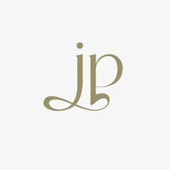 Femine letter jp simple logo design vector. pj initial logo brand for luxury apparel, fashion, boutique, business and company
