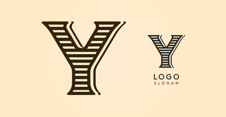 Vintage western letter Y, country stylish old lettermark for retro bar logo, BBQ cafe, tattoo salon, saloon plaque, alcohol label. Vector illustration
