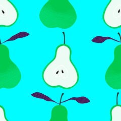 Summer fruit seamless pears pattern for wrapping paper and fabrics
