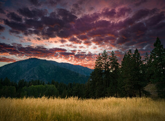 sunset in the mountains