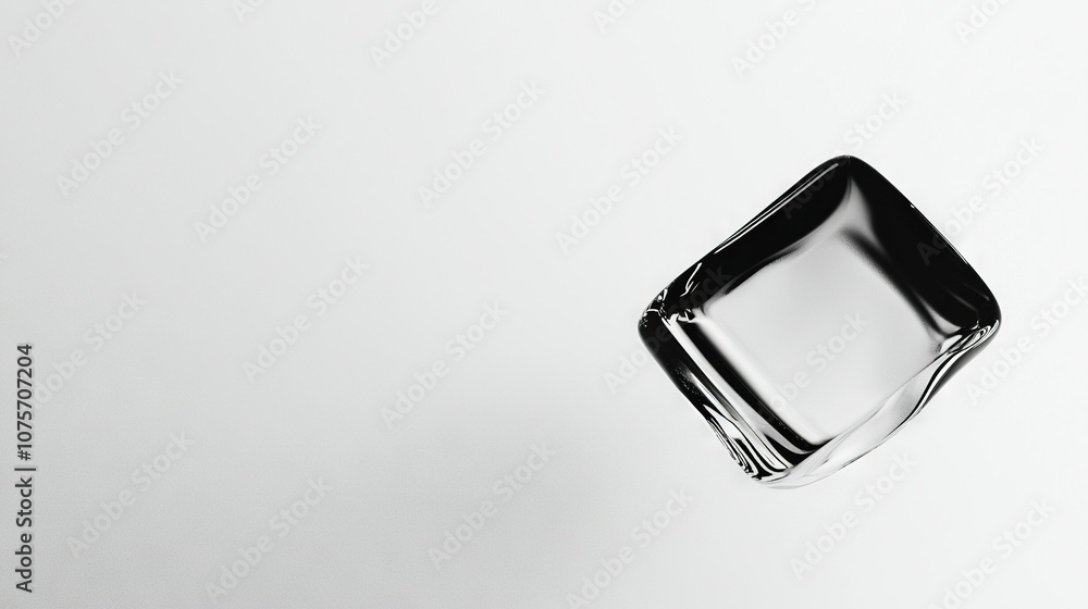 Poster black and white photo of square-shaped object with water reflection on the image