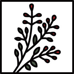 カラー正方形ミニ花札　文月　萩　7月　萩のカス