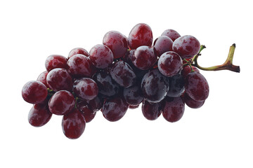 Fototapeta premium Bunch of red grapes on transparent Transparent background on Transparent background 