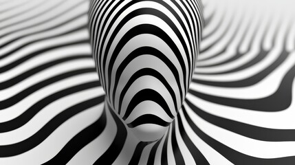 Zebra-inspired black and white lines in a minimalistic design, emphasizing simplicity and elegance through clean, flowing patterns. Minimalist animal pattern, Modern zebra stripes