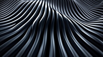 Obraz premium Zebra stripes transformed into smooth, rippling waves, adding depth and movement to the textured black and white design. Abstract zebra wave, Textured stripe pattern
