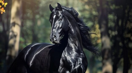 Portraits of horses of different breeds