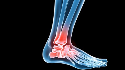 Fototapeta premium sprained ankle with mild swelling, showcasing a common sports injury