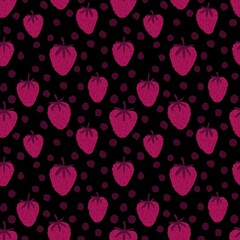 Summer fruit seamless strawberry berry pattern for wrapping paper and fabrics