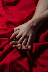 Couple sensual touch. Hands of lovers. Hands of love. Couple in love. Sensual hands concept. Tender couple in bed. Romance. Sensual touch. Sex.