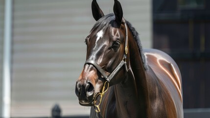 Obraz premium Portraits of horses of different breeds