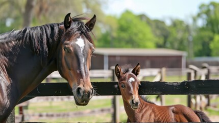 Portraits of horses of different breeds