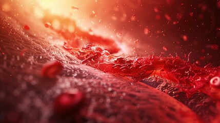 Microscopic View of a Red Blood Cell with Intricate Structure